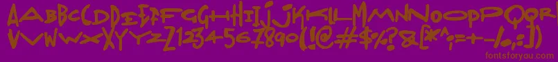 Madjumbles Font – Brown Fonts on Purple Background