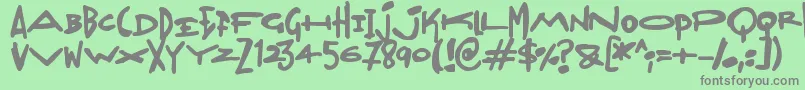 Madjumbles-Schriftart – Graue Schriften auf grünem Hintergrund