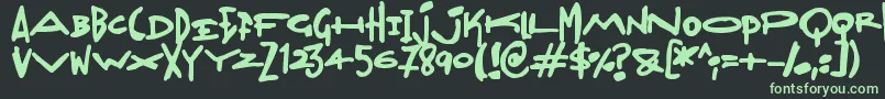 Madjumbles-Schriftart – Grüne Schriften auf schwarzem Hintergrund