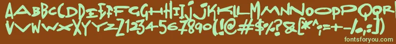 Madjumbles Font – Green Fonts on Brown Background