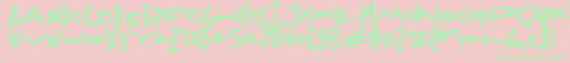 Madjumblesフォントについての詳細 フォントMadjumbles – ピンクの背景に緑の文字