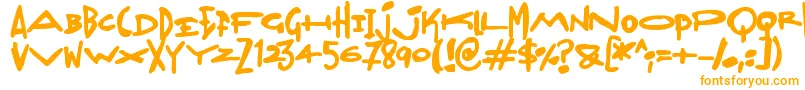 Madjumbles-Schriftart – Orangefarbene Schriften auf weißem Hintergrund