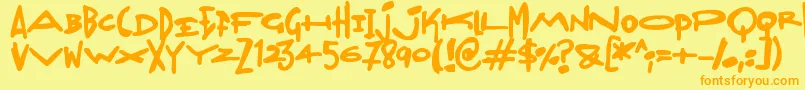 Шрифт Madjumbles – оранжевые шрифты на жёлтом фоне