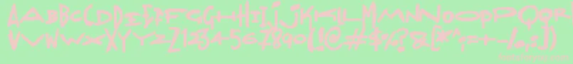 Madjumbles-fontti – vaaleanpunaiset fontit vihreällä taustalla