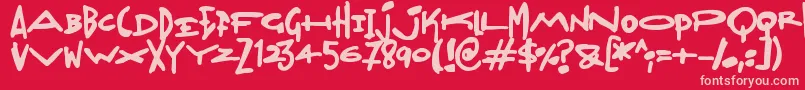 Madjumbles-fontti – vaaleanpunaiset fontit punaisella taustalla