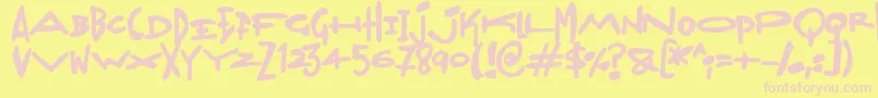 Madjumbles-Schriftart – Rosa Schriften auf gelbem Hintergrund