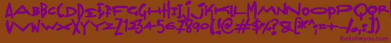 Madjumbles Font – Purple Fonts on Brown Background