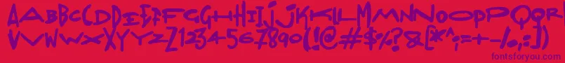 Шрифт Madjumbles – фиолетовые шрифты на красном фоне