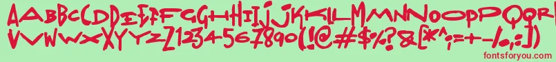 Madjumbles Font – Red Fonts on Green Background