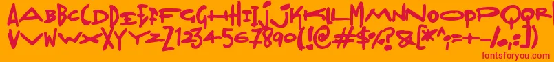 Madjumbles Font – Red Fonts on Orange Background