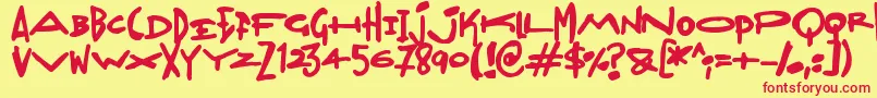 Madjumbles Font – Red Fonts on Yellow Background