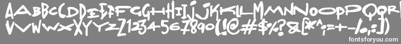 Madjumbles-Schriftart – Weiße Schriften auf grauem Hintergrund