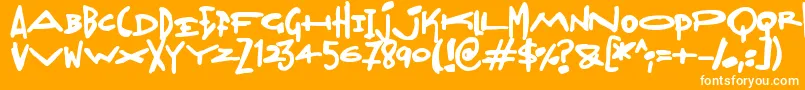フォントMadjumbles – オレンジの背景に白い文字