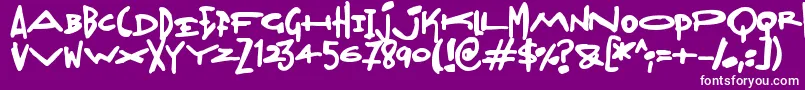 フォントMadjumbles – 紫の背景に白い文字