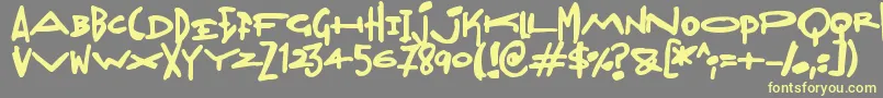Madjumbles-Schriftart – Gelbe Schriften auf grauem Hintergrund