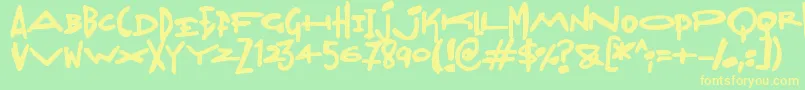 Madjumbles-fontti – keltaiset fontit vihreällä taustalla