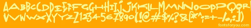フォントMadjumbles – オレンジの背景に黄色の文字