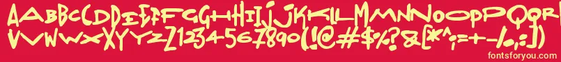 Шрифт Madjumbles – жёлтые шрифты на красном фоне