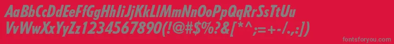 TempostdHeavycondensedit Font – Gray Fonts on Red Background