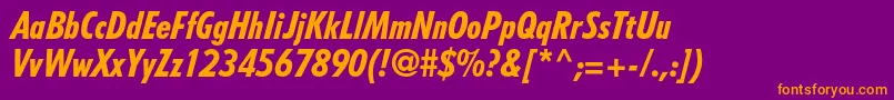 TempostdHeavycondensedit Font – Orange Fonts on Purple Background