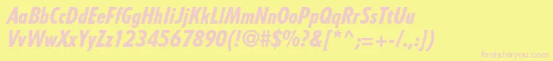 TempostdHeavycondensedit Font – Pink Fonts on Yellow Background