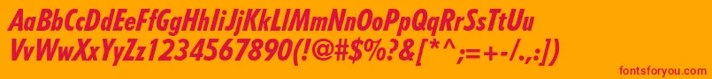 TempostdHeavycondensedit Font – Red Fonts on Orange Background