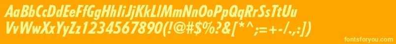 TempostdHeavycondensedit Font – Yellow Fonts on Orange Background