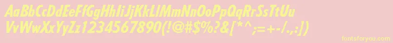 TempostdHeavycondensedit Font – Yellow Fonts on Pink Background