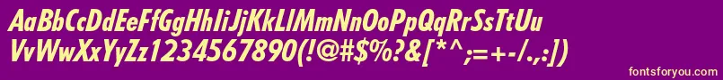 TempostdHeavycondensedit Font – Yellow Fonts on Purple Background