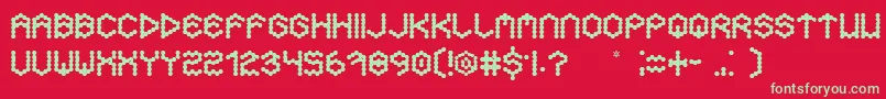 Hexa Font – Green Fonts on Red Background