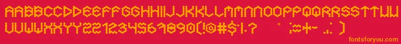 Hexa Font – Orange Fonts on Red Background
