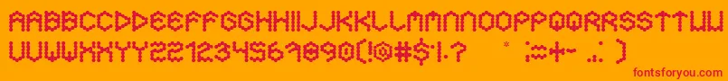 Hexa Font – Red Fonts on Orange Background