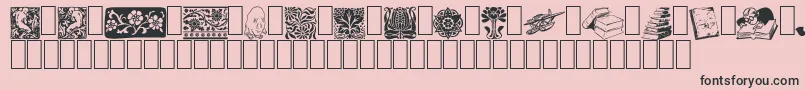 ListemagerensDingbats-Schriftart – Schwarze Schriften auf rosa Hintergrund