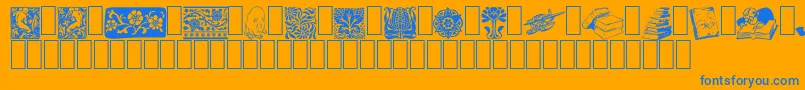 ListemagerensDingbats Font – Blue Fonts on Orange Background