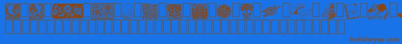 Czcionka ListemagerensDingbats – brązowe czcionki na niebieskim tle