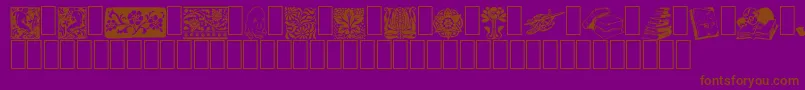 ListemagerensDingbats-fontti – ruskeat fontit violetilla taustalla