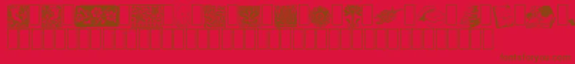 ListemagerensDingbats-fontti – ruskeat fontit punaisella taustalla