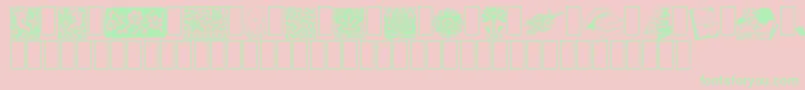 ListemagerensDingbats Font – Green Fonts on Pink Background