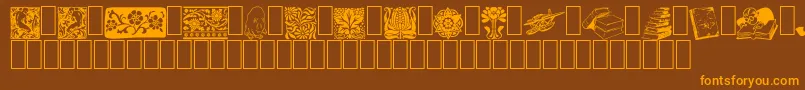 ListemagerensDingbats Font – Orange Fonts on Brown Background