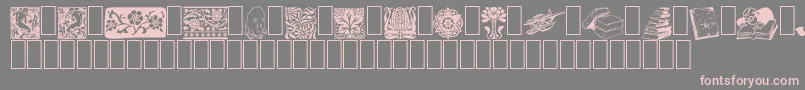 ListemagerensDingbats-fontti – vaaleanpunaiset fontit harmaalla taustalla