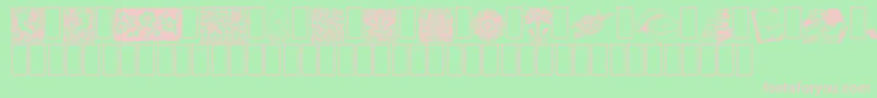 ListemagerensDingbats-fontti – vaaleanpunaiset fontit vihreällä taustalla