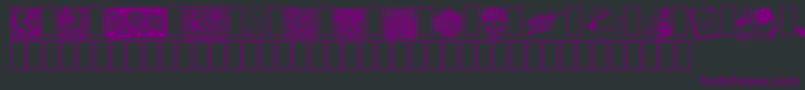 ListemagerensDingbats-Schriftart – Violette Schriften auf schwarzem Hintergrund