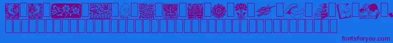 ListemagerensDingbats Font – Purple Fonts on Blue Background