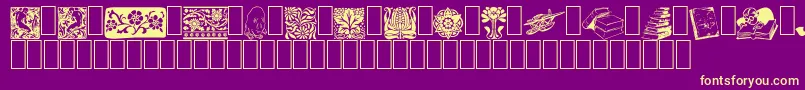 ListemagerensDingbats Font – Yellow Fonts on Purple Background