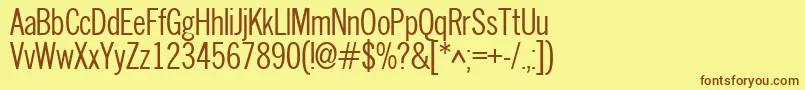 Ft68Normal Font – Brown Fonts on Yellow Background