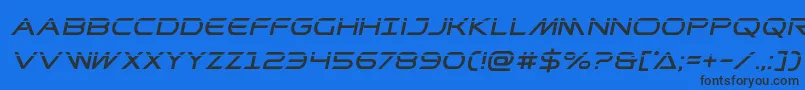 Prometheanlaserital Font – Black Fonts on Blue Background