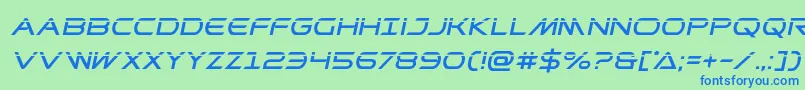 Prometheanlaserital Font – Blue Fonts on Green Background
