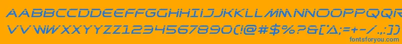 フォントPrometheanlaserital – オレンジの背景に青い文字