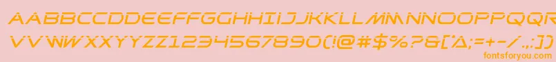 Prometheanlaserital-Schriftart – Orangefarbene Schriften auf rosa Hintergrund