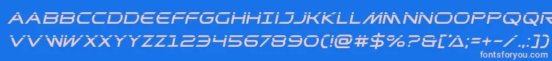 フォントPrometheanlaserital – ピンクの文字、青い背景